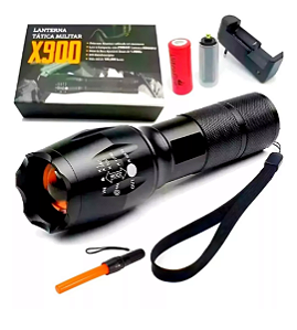 Lanterna Tática Militar Recarregável C/ Zoom Forte Lanterna Preto Luz Branco