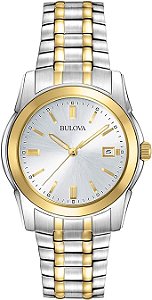 Relógio masculino Bulova clássico de dois tons em aço inoxidável 98H18