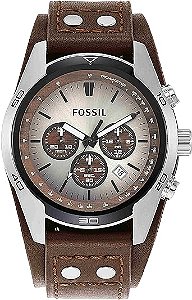 Relógio masculino Fossil Coachman com pulseira de couro genuíno