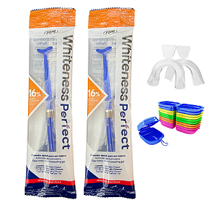 Clareador Dental Whiteness Perfect 16% - Fgm - 2 Un + 1 Par de Moldeiras