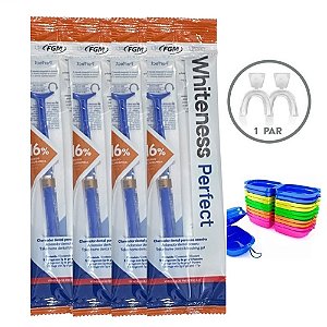 Clareador Dental Whiteness Perfect 16% - 4 Un + Par de Moldeira