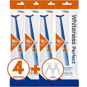 Clareador Dental Whiteness Perfect 16% - 4 Un + Par de Moldeira
