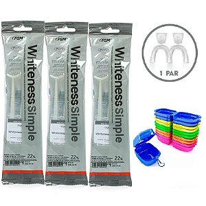 Clareador Dental Whiteness Simple 22% - 9 Un + 1 Par De Moldeira