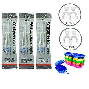 Clareador Dental Whiteness Simple 16% - 9 Un + 2 Par De Moldeira