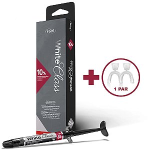 Clareador White Class 10% - 1 Un + 1 Par De Moldeira