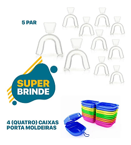 5 Par Moldeira Para Clareamento + Porta Moldeira