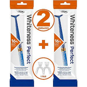 Gel Clareador Dental Whiteness Perfect 16% - 2 Un + 1 Par de Moldeira