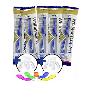 Kit Clareador Whiteness Perfect 22% - 5 Un + 2 Par de Moldeira