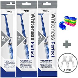 3 Whiteness Perfect 10% + 1 Par de Moldeira