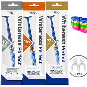 Whiteness Perfect 1 de 10% - 1 de 16% e 1 de 22% + Par de Moldeira