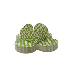 50 Forminha para Doce Coração Verde Maçã 3,5 cm