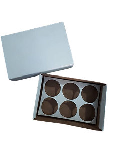 10 Caixa 6 brigadeiros Tampa Gaveta Branca