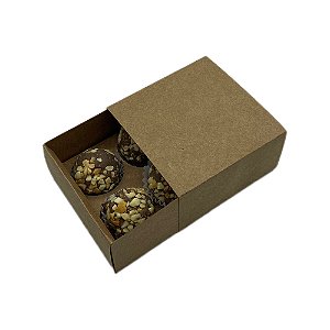 10 Caixa 4 brigadeiros kraft Tampa Kraft