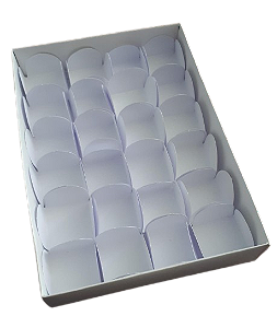 10 Caixa 24 Brigadeiros Branca - Tampa PVC