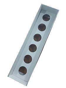 10 Caixa 6 Brigadeiros Branca - Tampa PVC