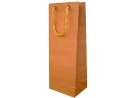 10 Sacola 11x10x35,5 Kraft Alça Cordão