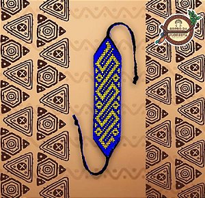 Pulseira de Miçangas Xamânica Com Grafismo