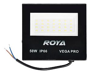 REFLETOR LED 50W PRETO SLIM VEGA - ROYA - BRANCO FRIO - BIVOLT