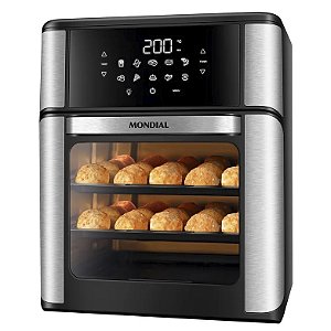 Air Fryer Fritadeira Forno Oven 12 Litros, Mondial, Preto/Inox, 2000w, 110v - Afo-12l-Bi