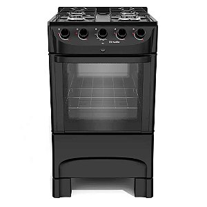 Fogão Mueller Preto Fosco 4 Bocas com Mesa Esmaltada E Acendimento Mfi4bc Bivolt