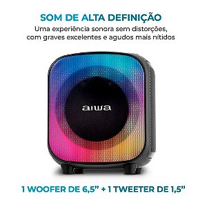 Caixa De Som Partybox Aiwa Aws-Pb-07 Bluetooth Led Rgb