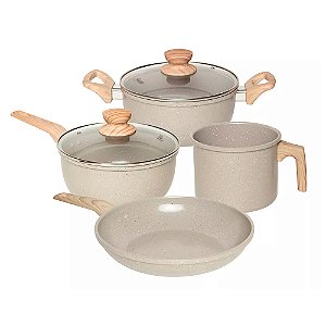 Kit Panelas 4 PeÇAs Marble Edition CerÂMica Cinza Dust Oster