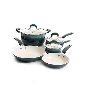 Kit Panelas InduÇÃO Oster Corbett 5 PeÇAs Blue Petrol