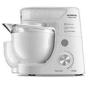 Batedeira Planetária Mondial BP-01 P-W 700w Branca - 220V