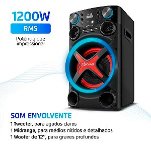 Torre de Som Mondial Xsound Tm-1200 Bivolt 1200w Rms