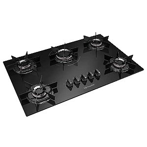 Cooktop 5 Bocas a Gás Mueller Mesa de Vidro Ultra Chama Mcg5bb Bivolt