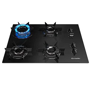 Cooktop 4 Bocas a Gás Mueller Mesa de Vidro Mcg4bb Bivolt