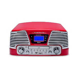 Vitrola Raveo Harmony Bt Vermelha Retrô Moderna 78rpm 10w