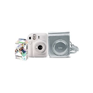 Kit Camera Instax Mini 12 com Pack 10 Fotos Bolsa Bca Mer