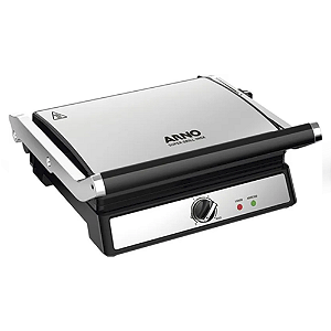 Super Grill e Sanduicheira Arno 180 Graus Antiaderente Ggra Inox - 127v