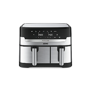 Fritadeira Air Fryer Arno Dual 5,2l Mais 3,1l Inox Afd2 -127v