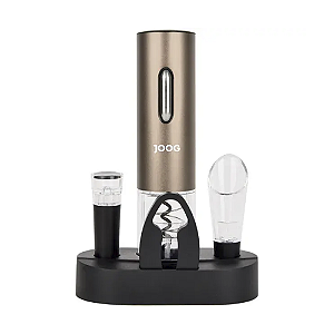 Kit Abridor Elétrico de Vinho Portátil Joog Jg-ew2 Led Bege