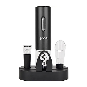 Kit Abridor Elétrico de Vinho Portátil Joog Jg-ew2 Led Preto