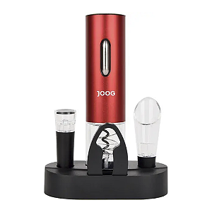 Kit Abridor Elétrico de Vinho Portátil Joog Jg-ew2 Led Vermelho