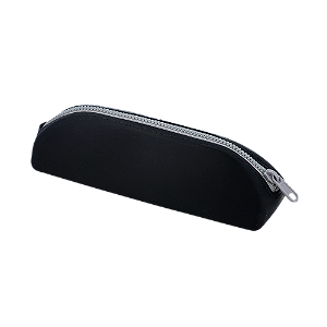 ESTOJO TRIANGULAR - SILICONE - 1 ZIPER - PRETO
