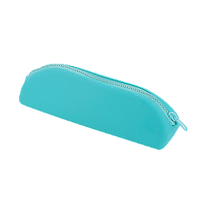 ESTOJO TRIANGULAR - SILICONE - 1 ZIPER - TURQUESA