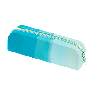 ESTOJO - SILICONE - 1 ZIPER - DEGRADE TURQUESA