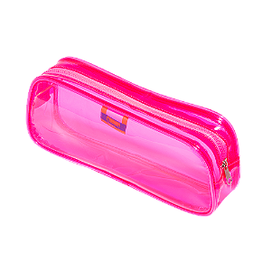 ESTOJO TRANSPARENTE - 1 ZIPER - PINK