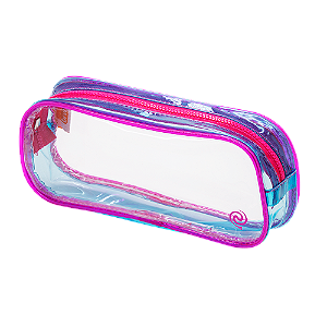 ESTOJO TRANSPARENTE - 1 ZIPER - PINK - TUTTI FRUTTI