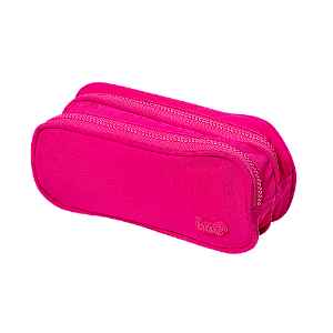 ESTOJO - NYLON - 2 ZIPERS - PINK