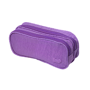 ESTOJO - NYLON - 2 ZIPERS - LILAS