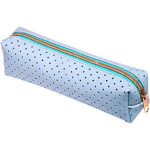 ESTOJO PERFURADO - 1 ZIPER - AZUL PASTEL