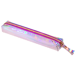 ESTOJO HOLOGRAFICO MINI - 1 ZIPER - ROXO NEON