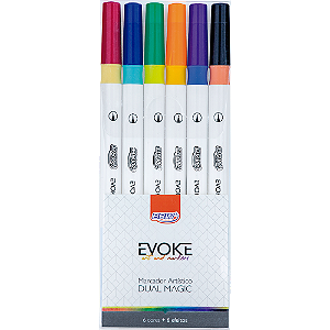MARCADOR DUAL MAGIC BRUSH PEN  - BLISTER C/ 6