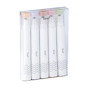 MARCA-TEXTO PONTA FLEXÍVEL - 5 CORES SORTIDAS BOHO - BLISTER C/ 5UN