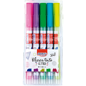 MARCA-TEXTO GLITTER - BLISTER C/ 5UN